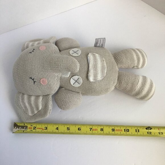 Living Textiles Grey Theodore Elephant Knit Plush Stuffed Animal Baby Toy - Picture 11 of 11